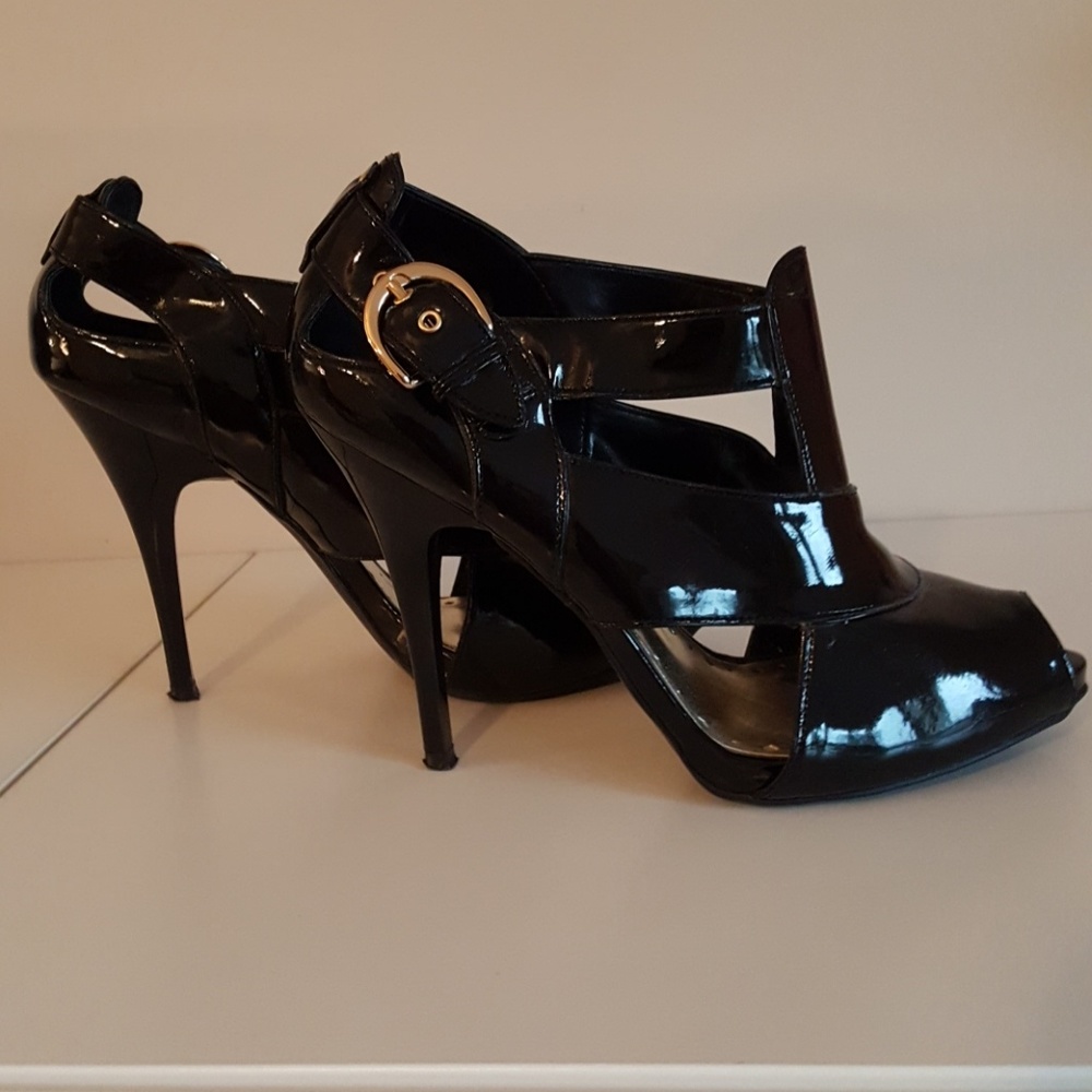 Black Peep Toe Heels